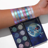 The Magical Guardian story continues! Make some magic happen with our “Makeup look in a pan" The Viral Magical Guardian Glitter palette series continues with the volume two lunar palette which is a duochrome palette that features Eight super sparkly and dazzling duochrome shades that color shift into two colors. Our unique one on a kind formula is soft to the touch, high quality, pigmented, and the possibilities are truly endless with this luxurious glitter formula that doesn't break the bank.
