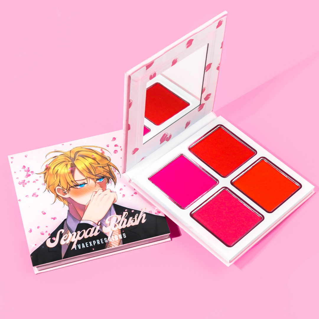 Anime blush Palette, Kawaii blush, Kawaii blush palette, Cosplay Blush, Anime makeup, Anime cosmetics, Senpai, Anime makeup brand